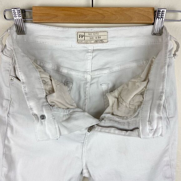 Free People High-Rise Distressed Skinny Jeans - White - Picture 8 of 8
